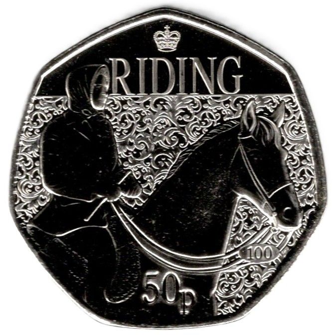 Isle of Man 50 Pence - Charles III Queen Elizabeth II Centenary - Riding