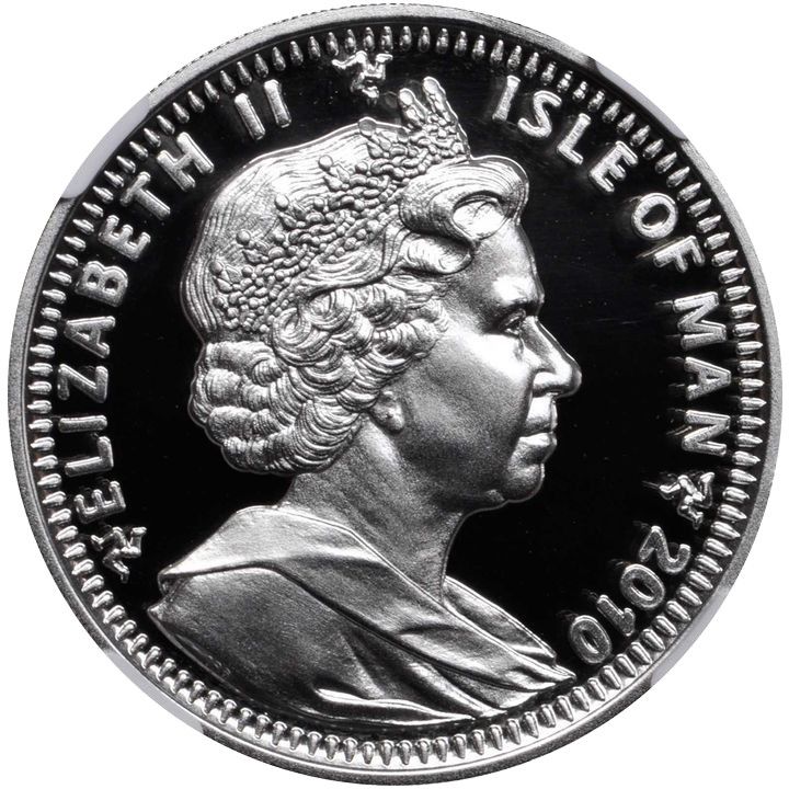 Isle of Man 1 Angel - Elizabeth II Archangel Michael; Platinum obverse