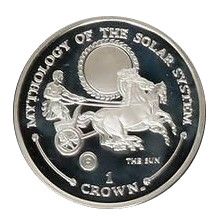 Gibraltar 1 Crown - Elizabeth II The Sun; Silver Proof reverse