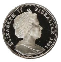 Gibraltar 1 Crown - Elizabeth II The Earth; Silver Proof obverse