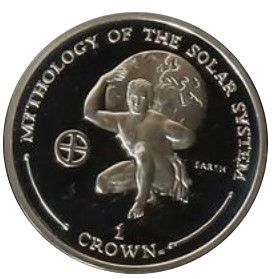 Gibraltar 1 Crown - Elizabeth II The Earth; Silver Proof reverse