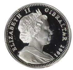 Gibraltar 1 Crown - Elizabeth II Saturn; Silver Proof obverse