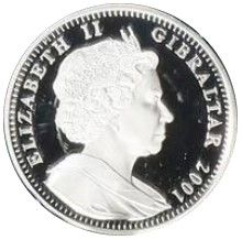 Gibraltar 1 Crown - Elizabeth II Jupiter; Silver Proof obverse
