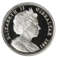 Gibraltar 1 Crown - Elizabeth II Mercury; Silver Proof obverse