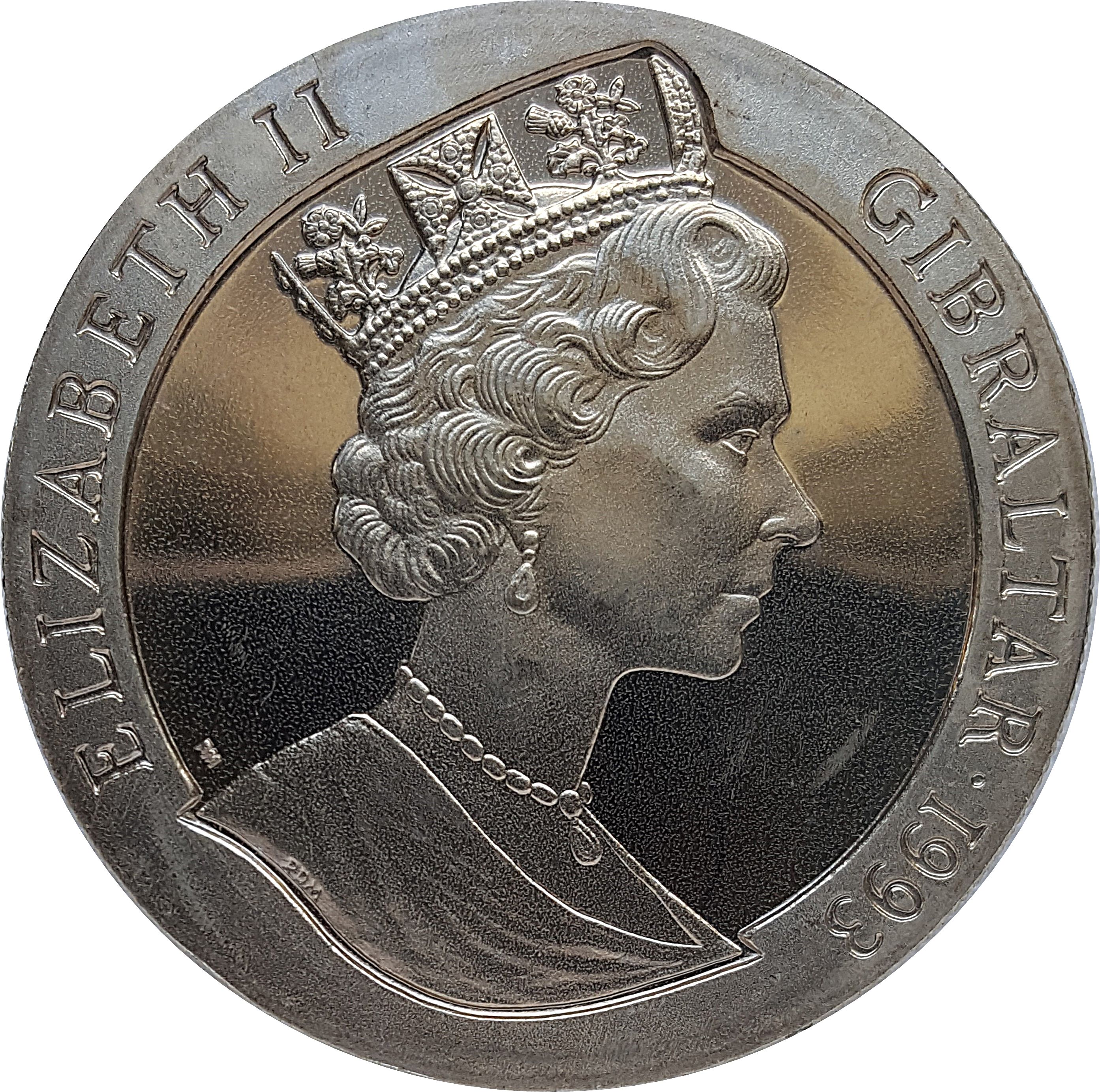Gibraltar 1 Crown - Elizabeth II F.F.S. Savorgnan de Brazza obverse