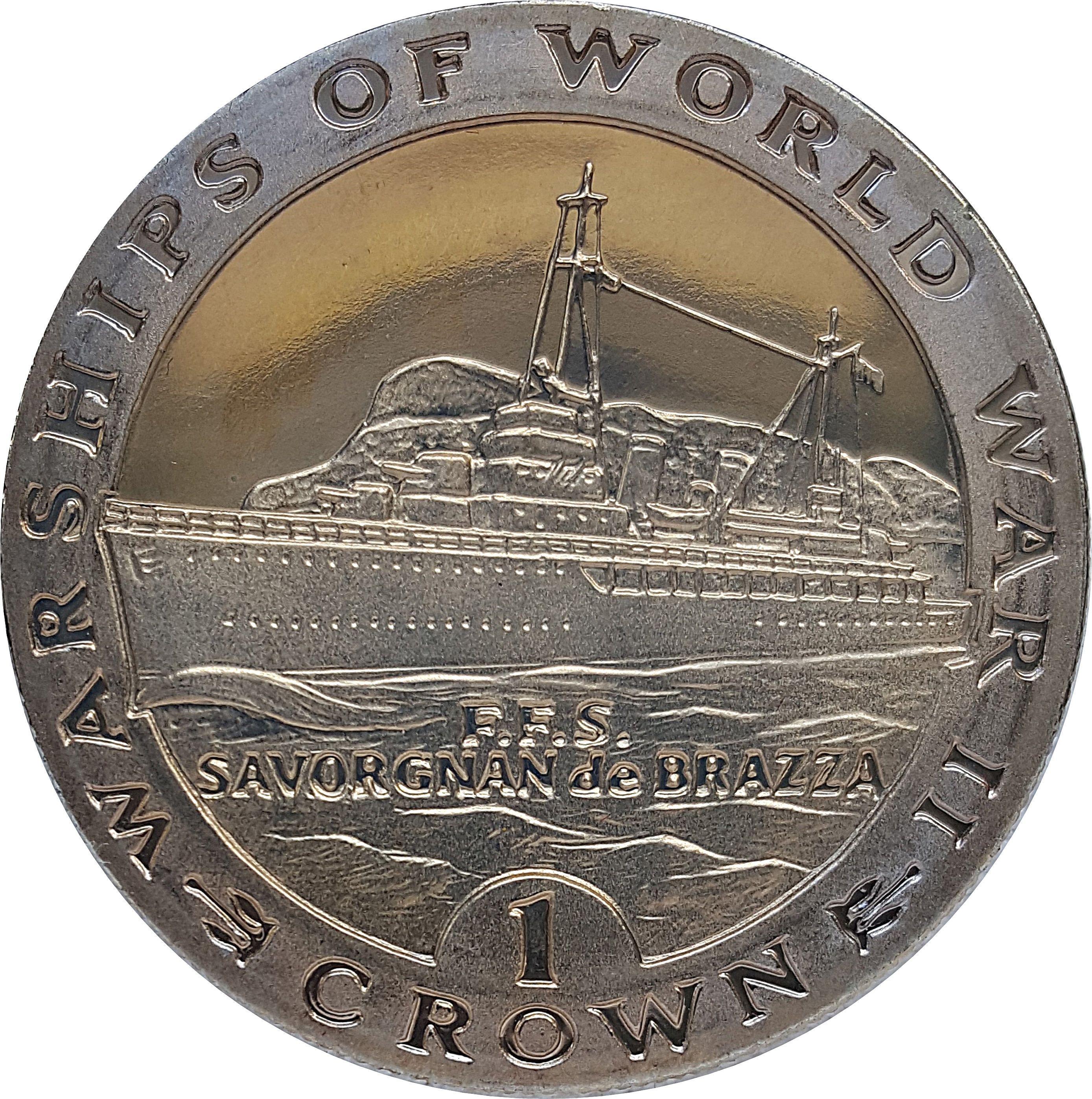 Gibraltar 1 Crown - Elizabeth II F.F.S. Savorgnan de Brazza reverse