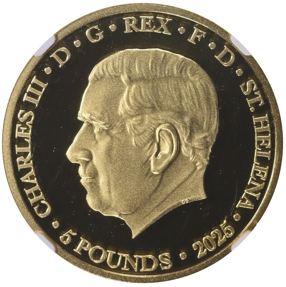 Saint Helena 5 Pounds - Charles III The Ride of Paul Revere obverse