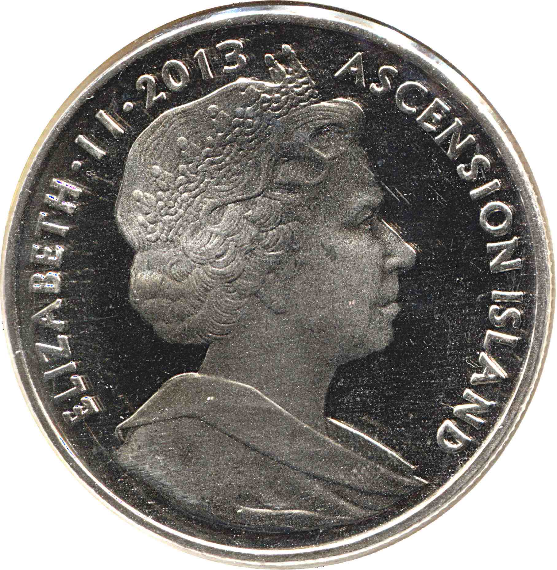 Ascension Island 2 Pounds - Elizabeth II Coat of Arms obverse