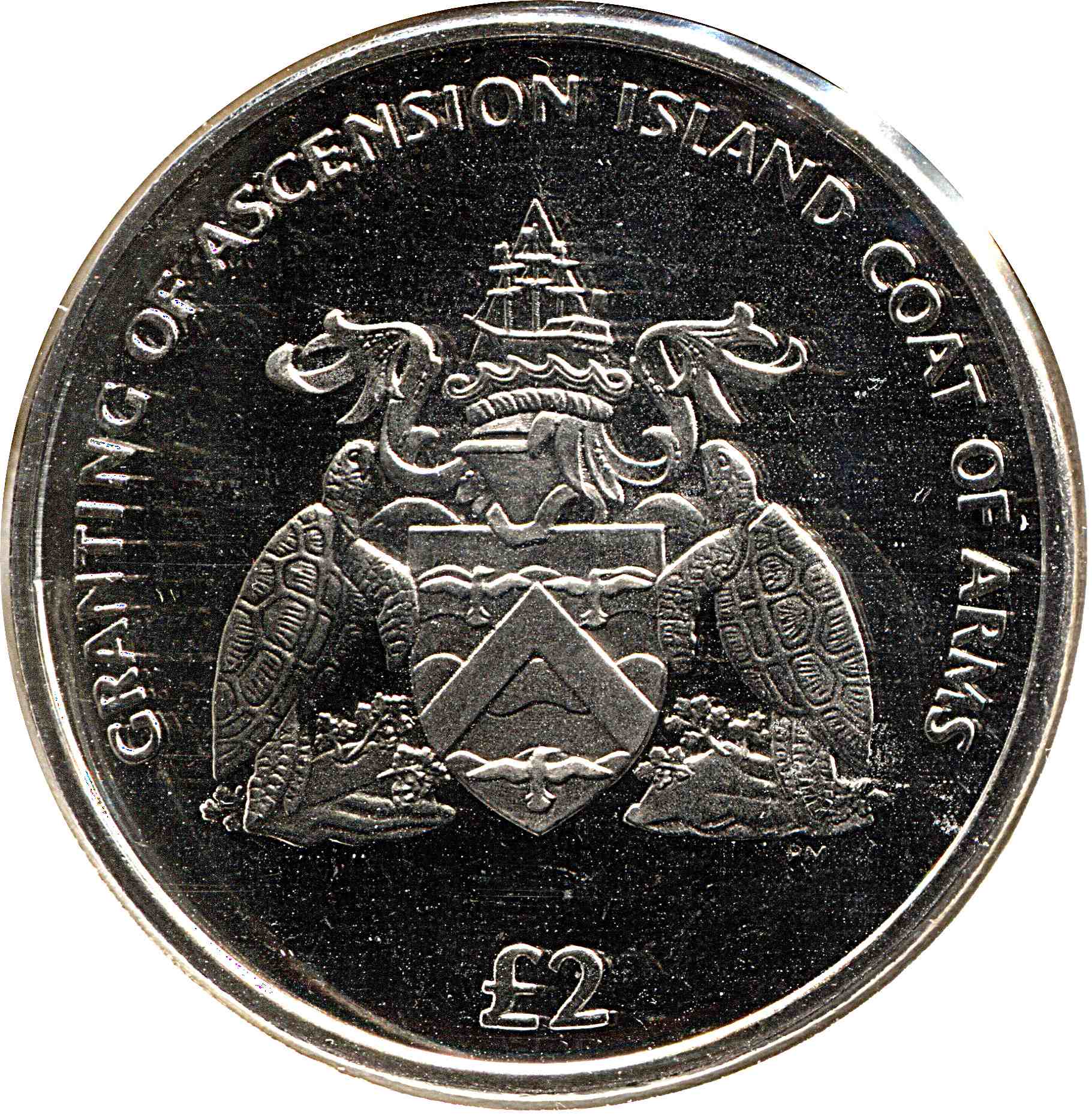 Ascension Island 2 Pounds - Elizabeth II Coat of Arms