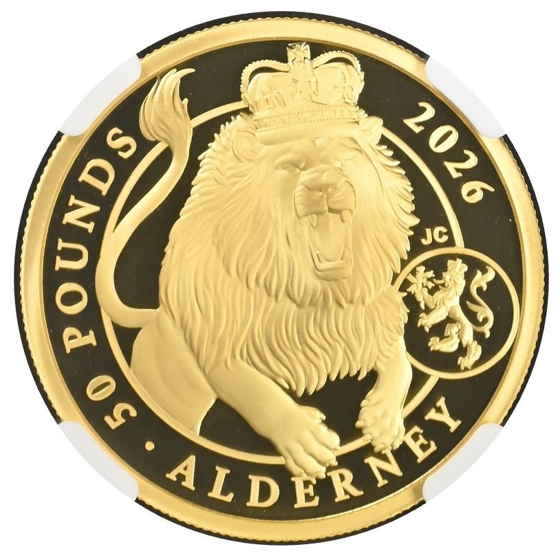 Alderney 50 Pounds Queen Elizabeth II Centenary obverse