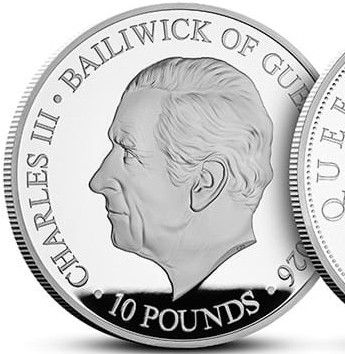 Guernsey 10 Pounds - Charles III Queen Elizabeth II Centenary - Bust and Speech obverse