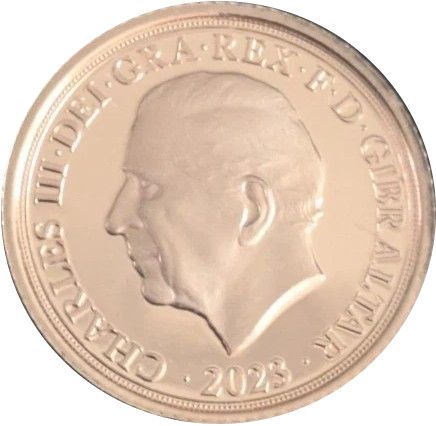 Gibraltar ¼ Sovereign - Charles III King One Year On obverse