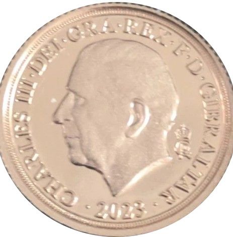 Gibraltar 1 Sovereign - Charles III The Love Story; Gold obverse