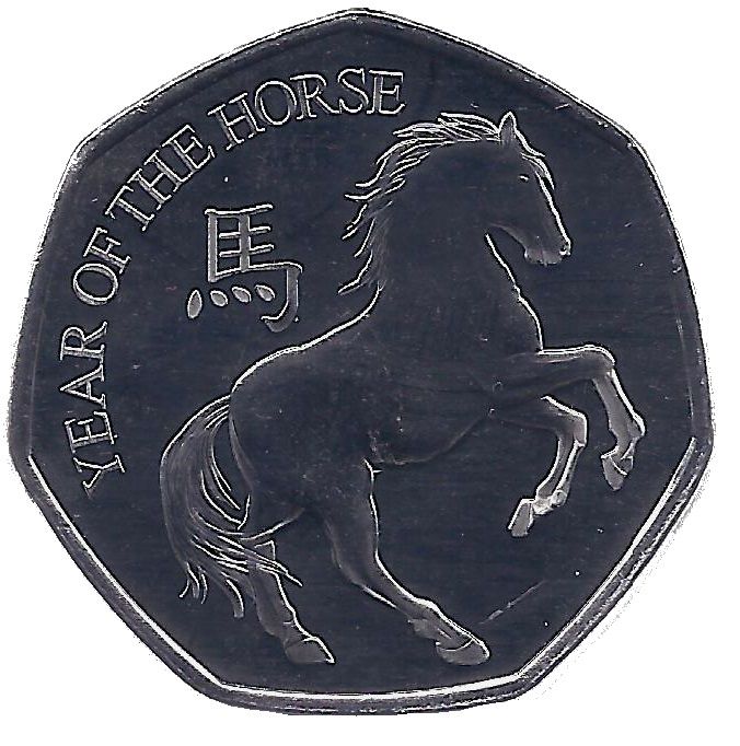 Gibraltar 50 Pence - Charles III Year of the Horse obverse
