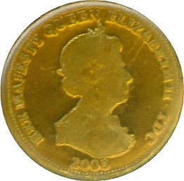 Tristan da Cunha ½ Crown - Elizabeth II Sovereign obverse