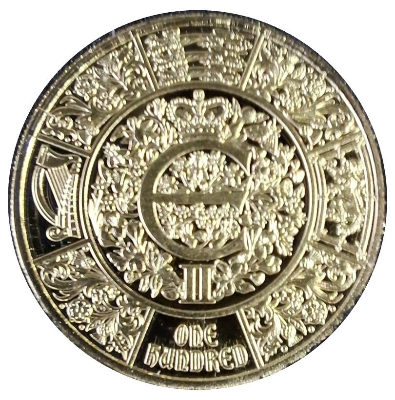 Isle of Man 5 Pounds - Charles III Queen Elizabeth II Centenary: 9ct Gold Proof