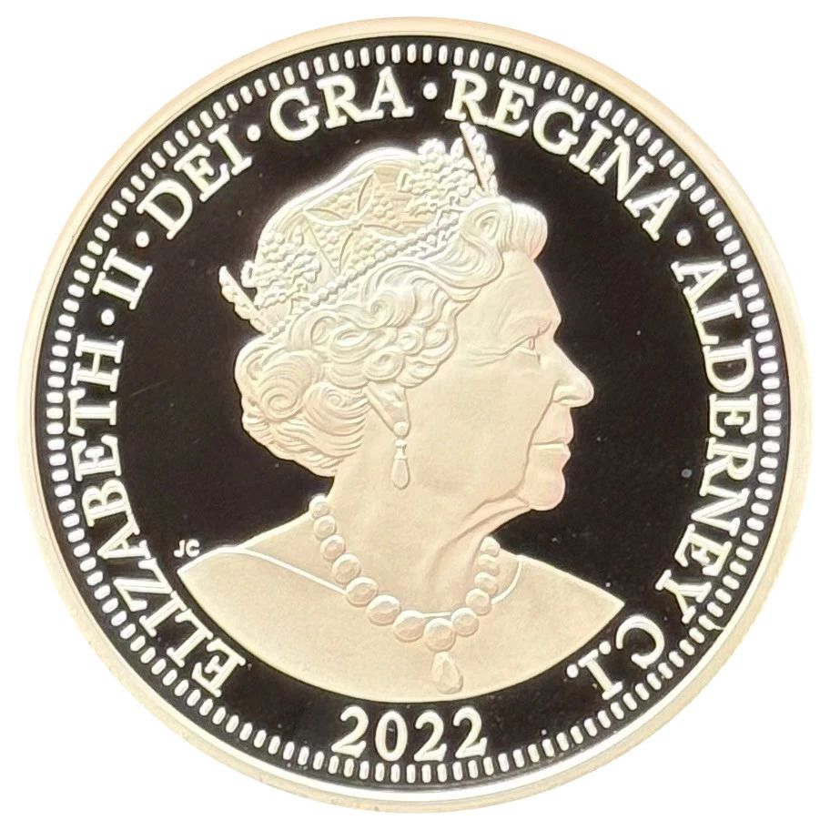 Alderney 5 Pounds - Elizabeth II Platinum Jubilee - Devotion obverse