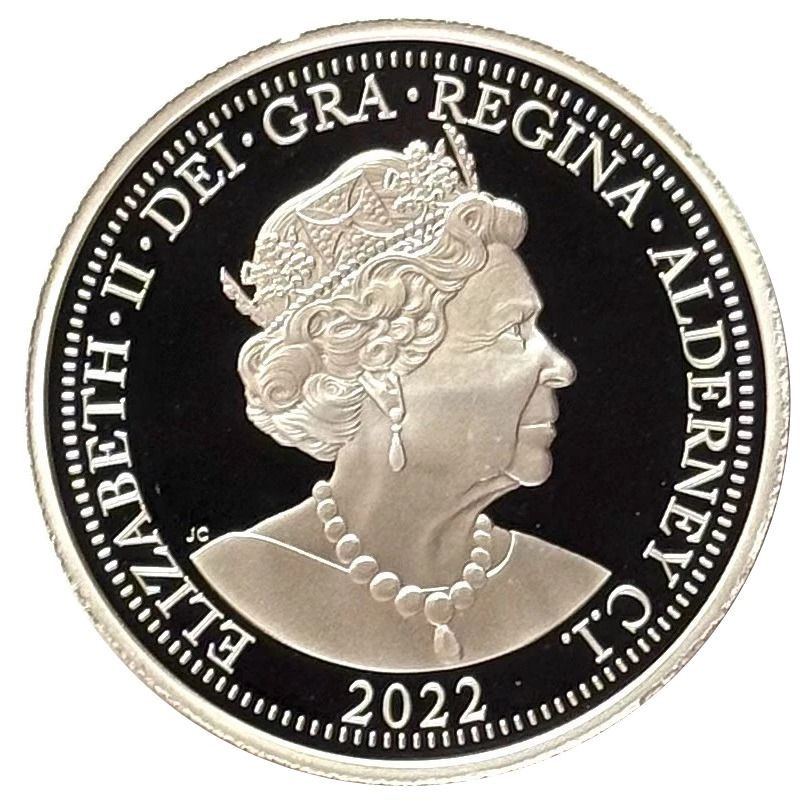 Alderney 5 Pounds - Elizabeth II Platinum Jubilee - Strength obverse