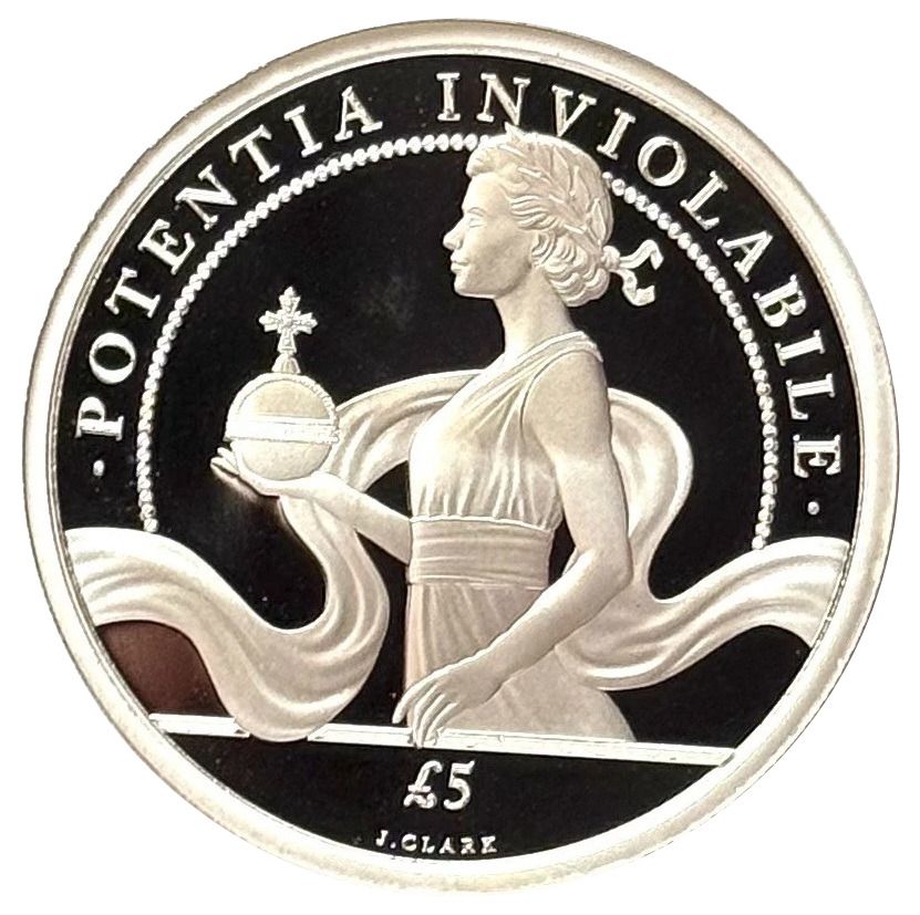 Alderney 5 Pounds - Elizabeth II Platinum Jubilee - Strength