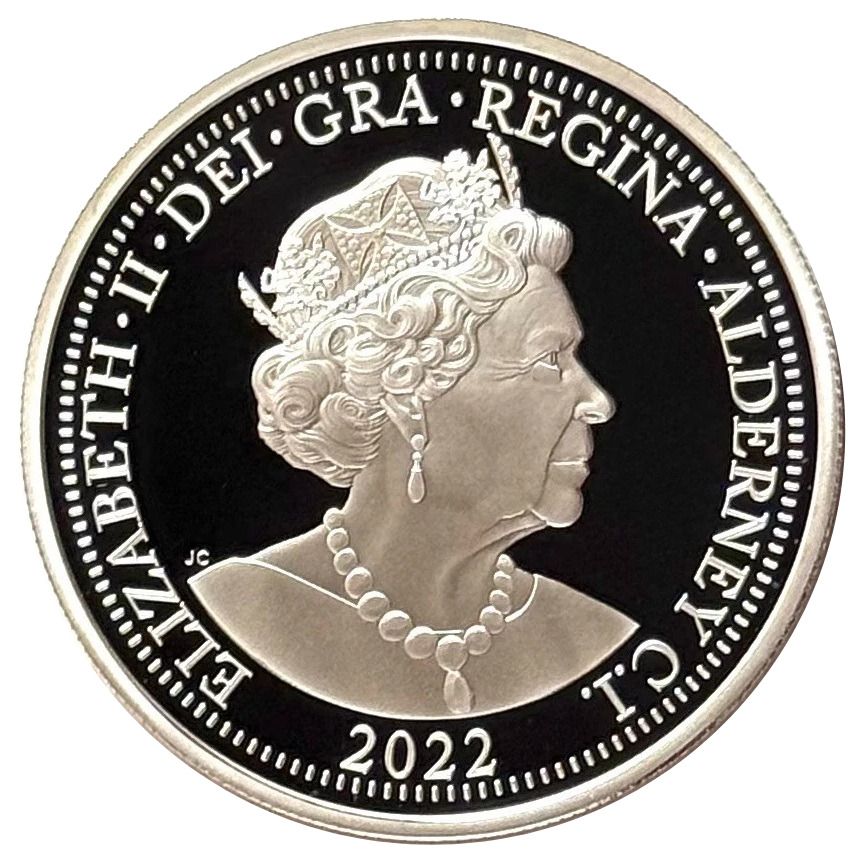 Alderney 5 Pounds - Elizabeth II Platinum Jubilee - Wisdom obverse