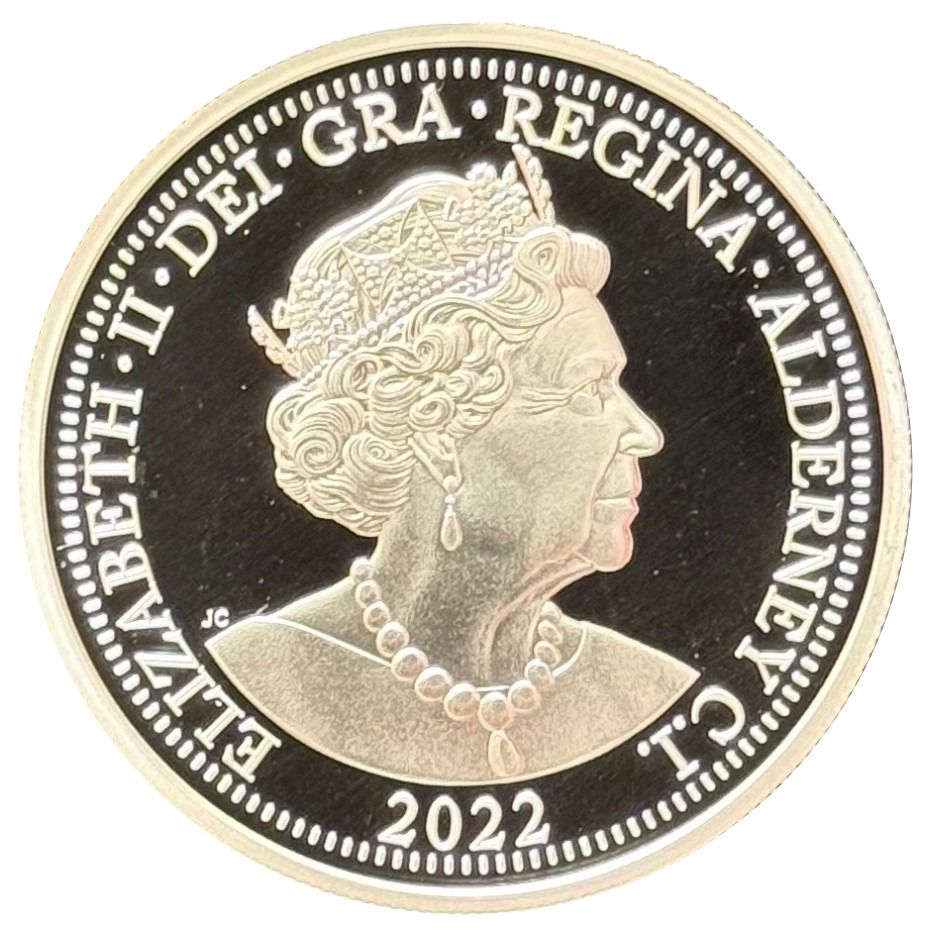 Alderney 5 Pounds - Elizabeth II Platinum Jubilee - Four Graces obverse