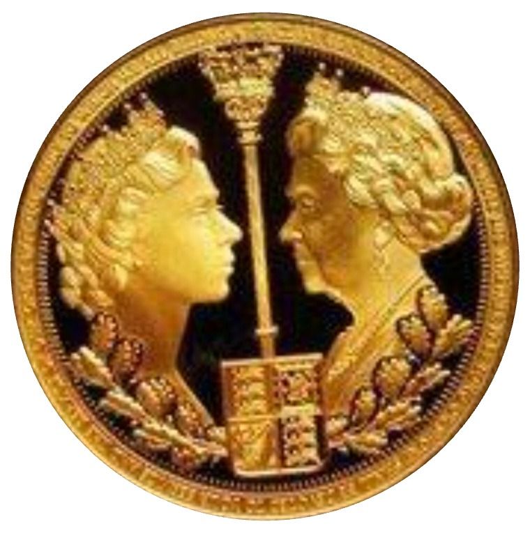 Gibraltar 5 Sovereigns - Elizabeth II Posthumous; Platinium Jubilee - Two Portraits; Gold