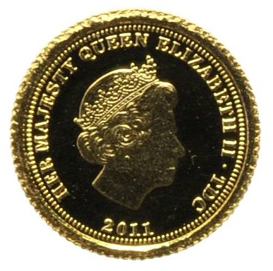 Tristan da Cunha ½ Crown - Elizabeth II Sovereign obverse