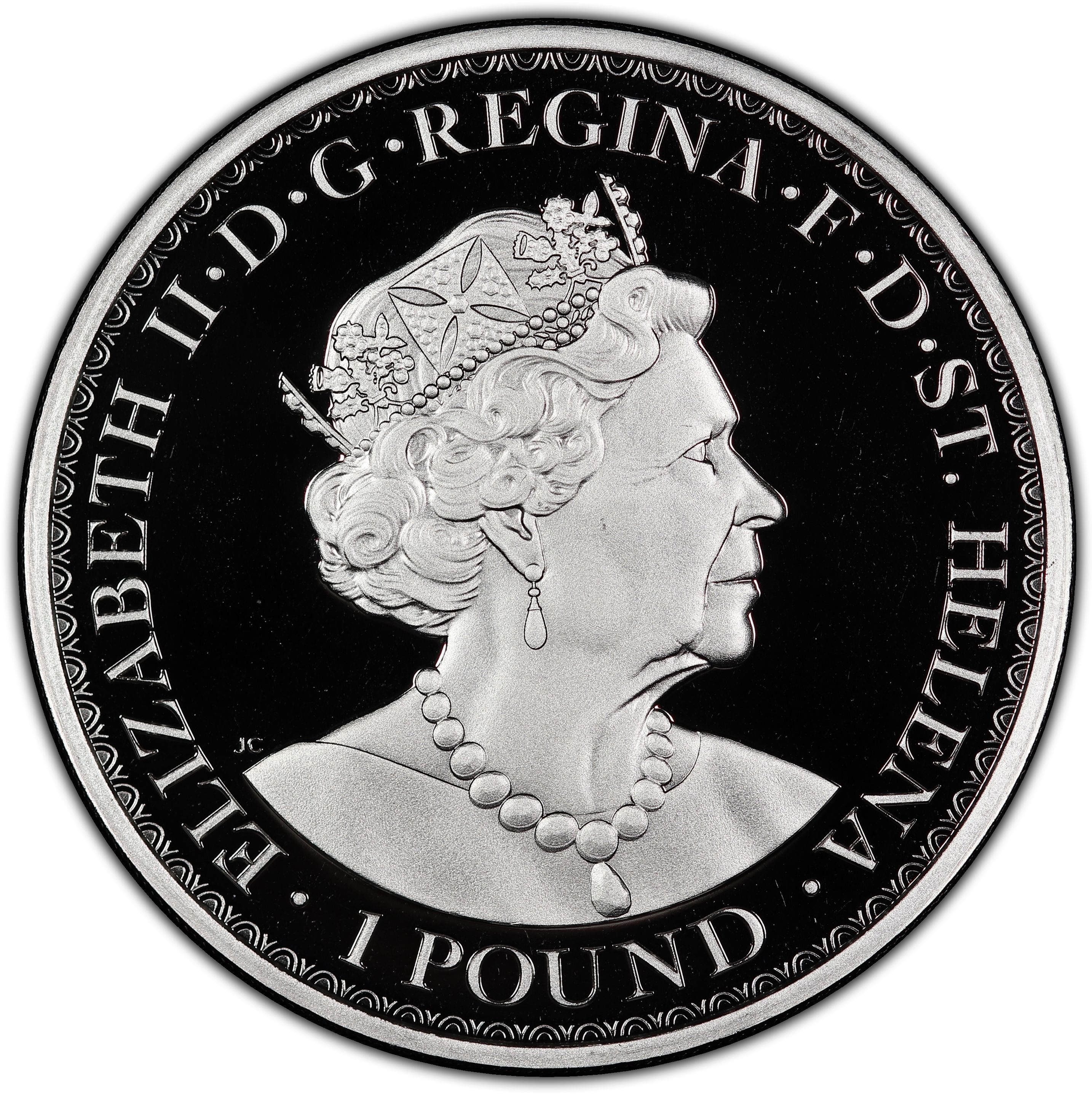 Saint Helena 1 Pound - Elizabeth II Una and The Lion; Gilt obverse