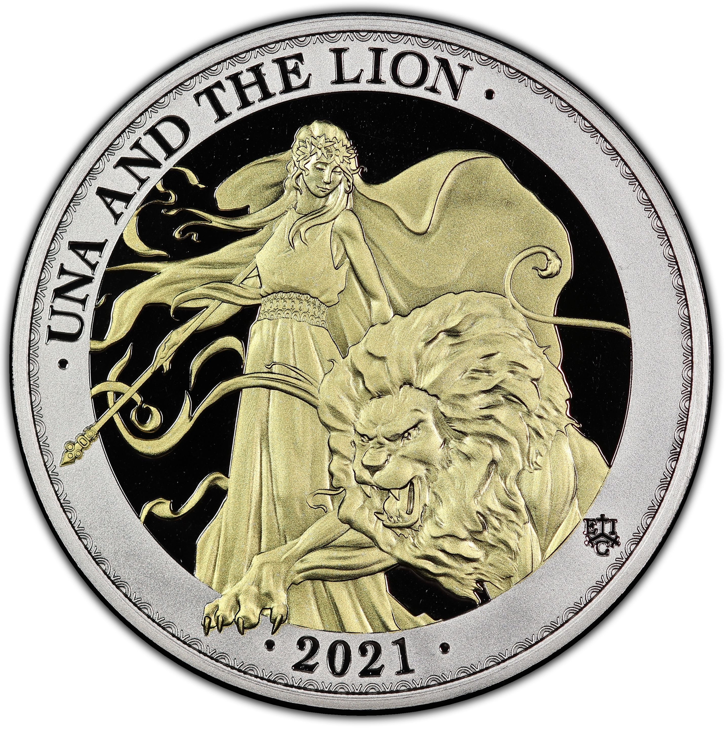 Saint Helena 1 Pound - Elizabeth II Una and The Lion; Gilt reverse