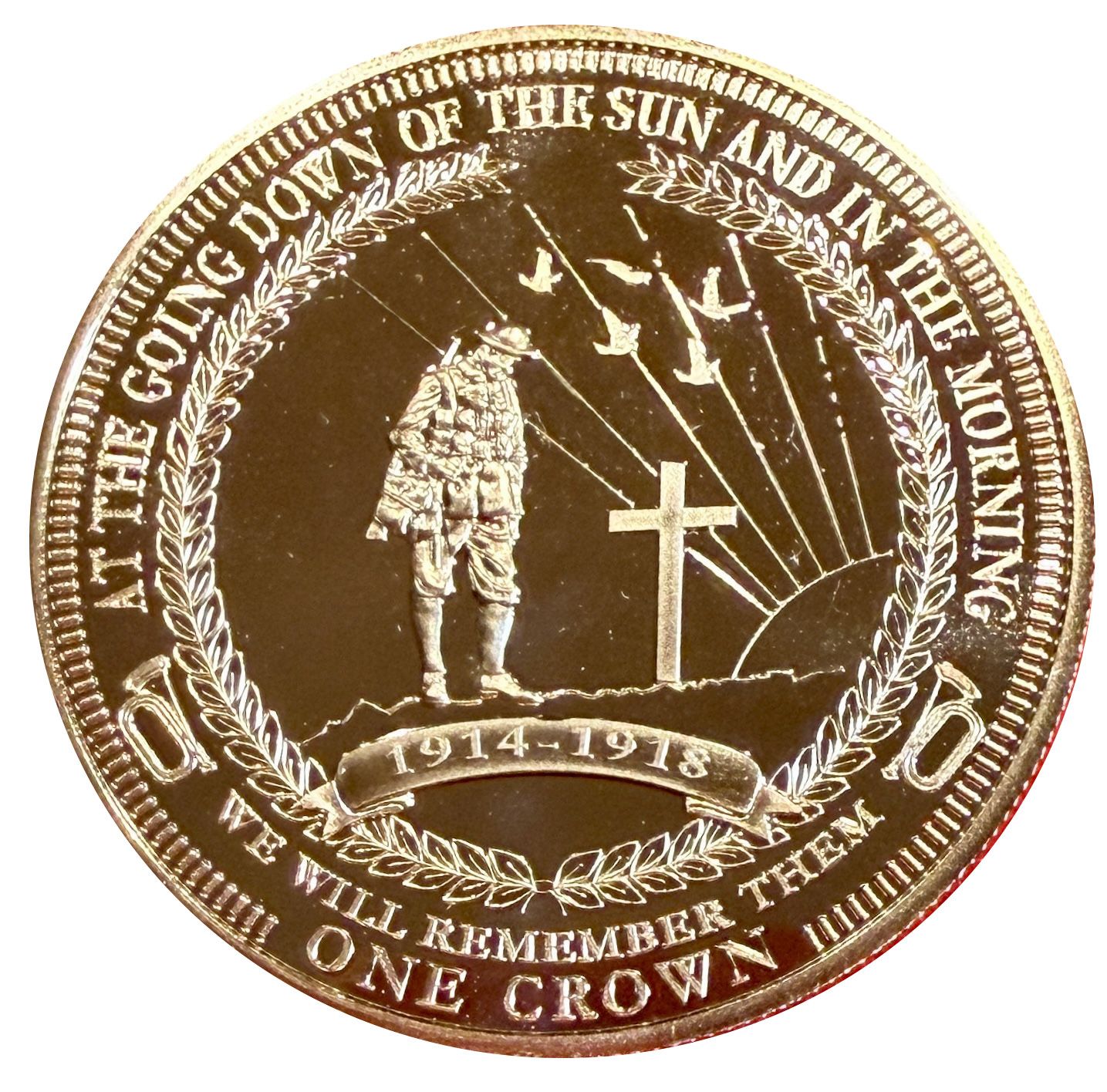 Tristan da Cunha 1 Crown - Elizabeth II The Ode of Remembrance reverse