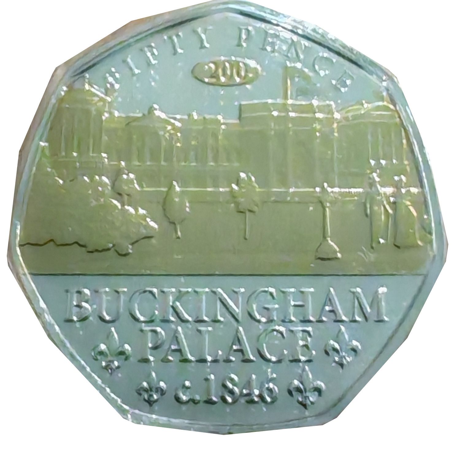 Jersey 50 Pence - Charles III Buckingham Palace reverse