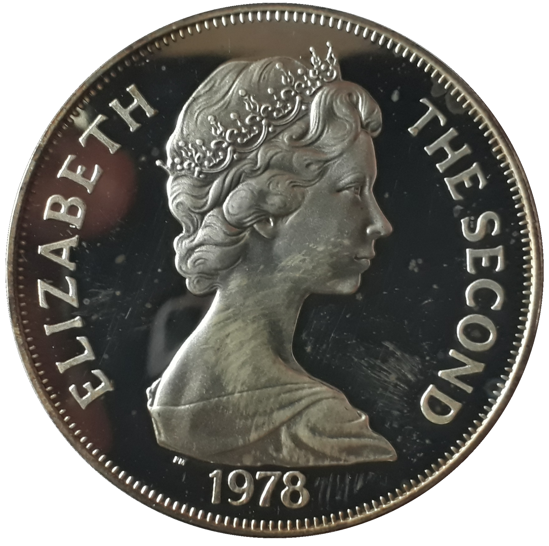 Tristan da Cunha 1 Crown - Elizabeth II Coronation Jubilee; Silver Proof Issue obverse