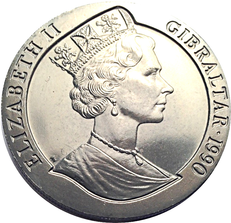 Gibraltar 1 Crown - Elizabeth II Postage Stamp obverse