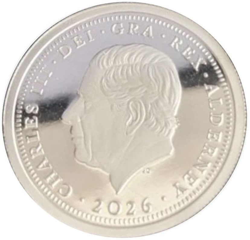 Alderney 1 Sovereign - Charles III Concorde; Platinum obverse