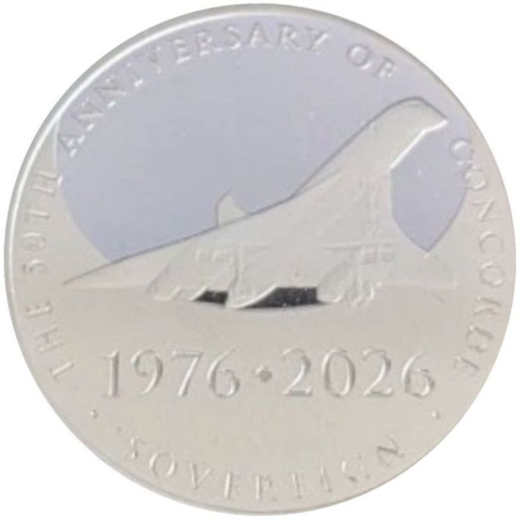 Alderney 1 Sovereign - Charles III Concorde; Platinum reverse