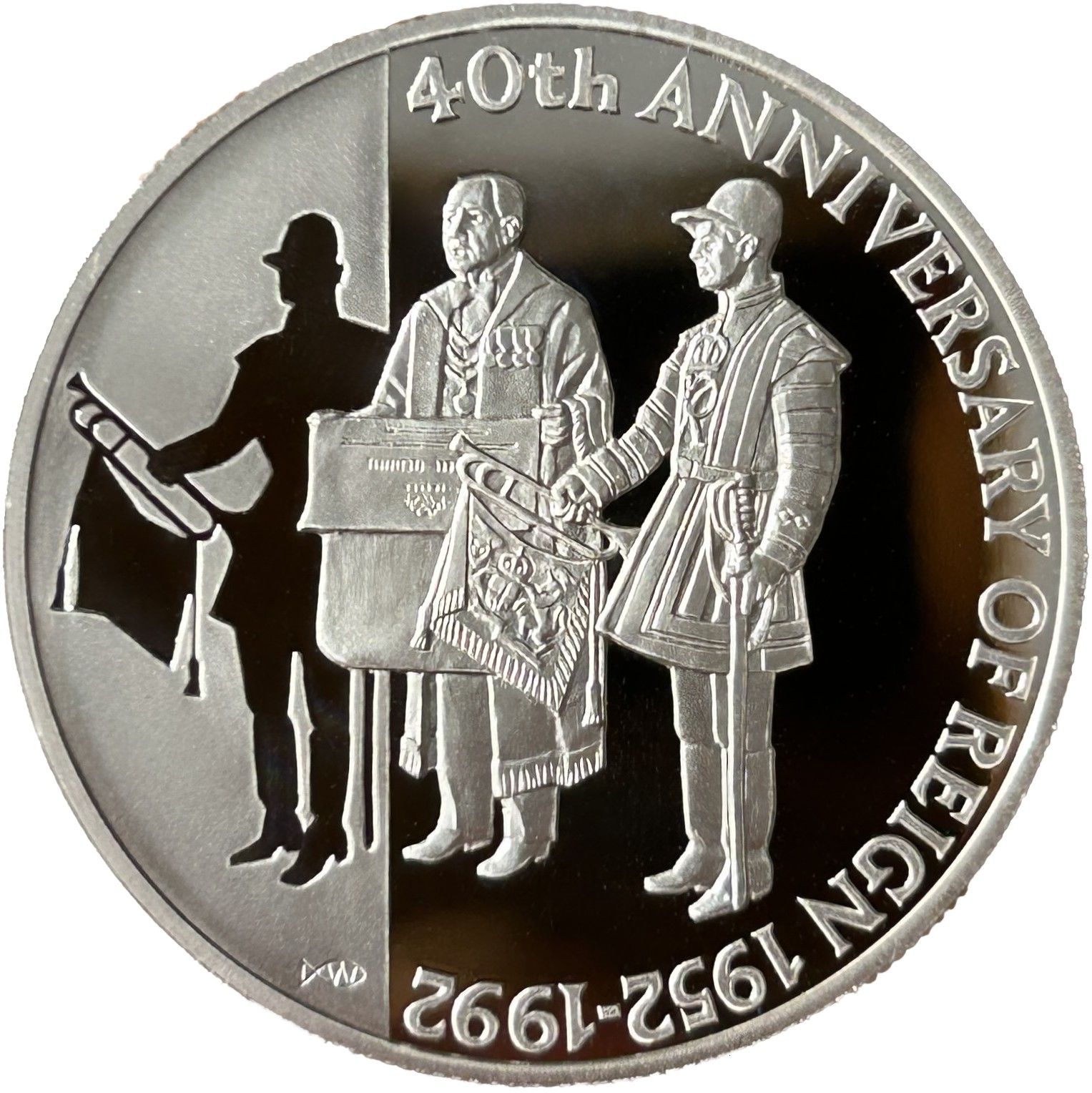 Falkland Islands 50 Pence - Elizabeth II 40th Anniversary - Reign of Queen Elizabeth II; Piedfort