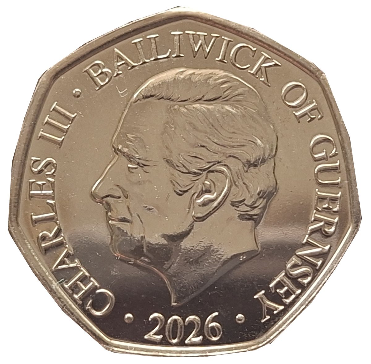 Guernsey 50 Pence - Charles III Camberwick Green - Windy Miller obverse