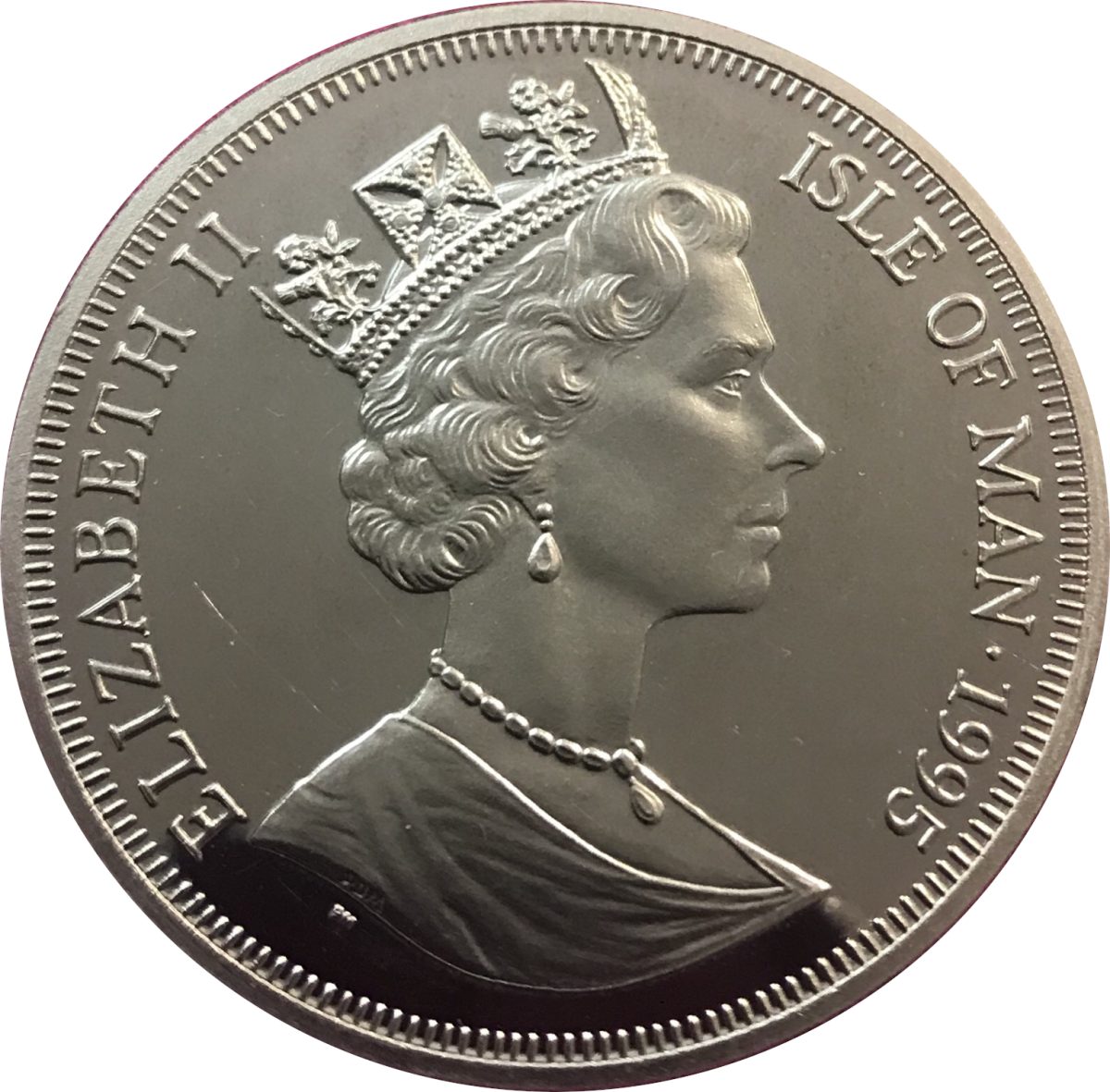 Isle of Man 1 Crown - Elizabeth II Queen Mother obverse