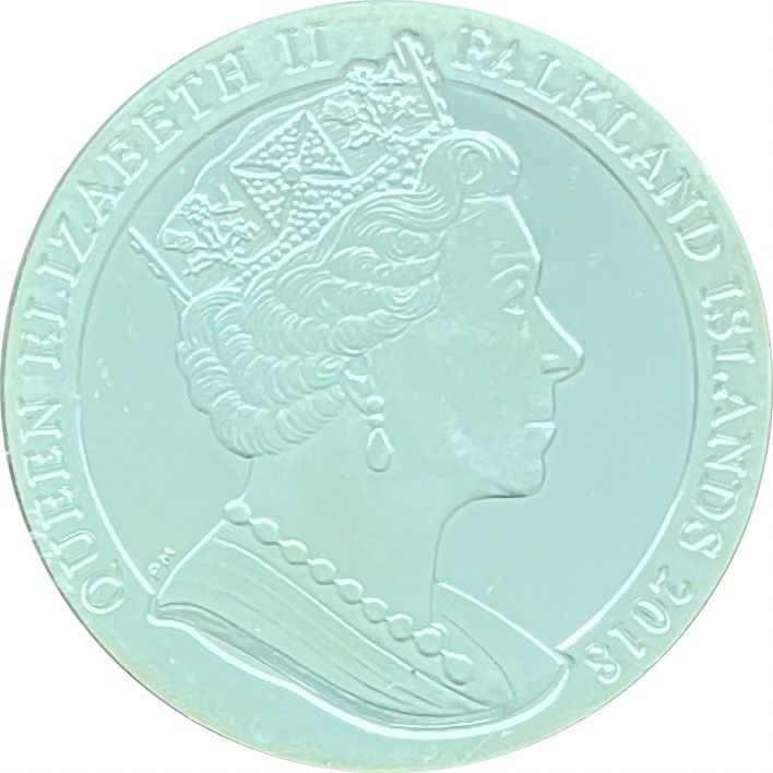 Falkland Islands 1 Crown - Elizabeth II Sapphire Coronation obverse