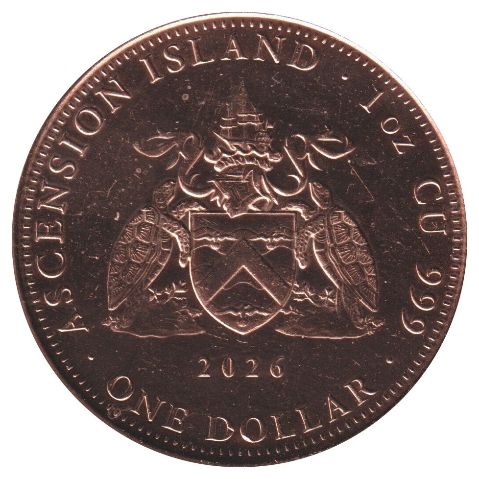 Ascension Island 1 Dollar Afonso de Albuquerque; copper obverse