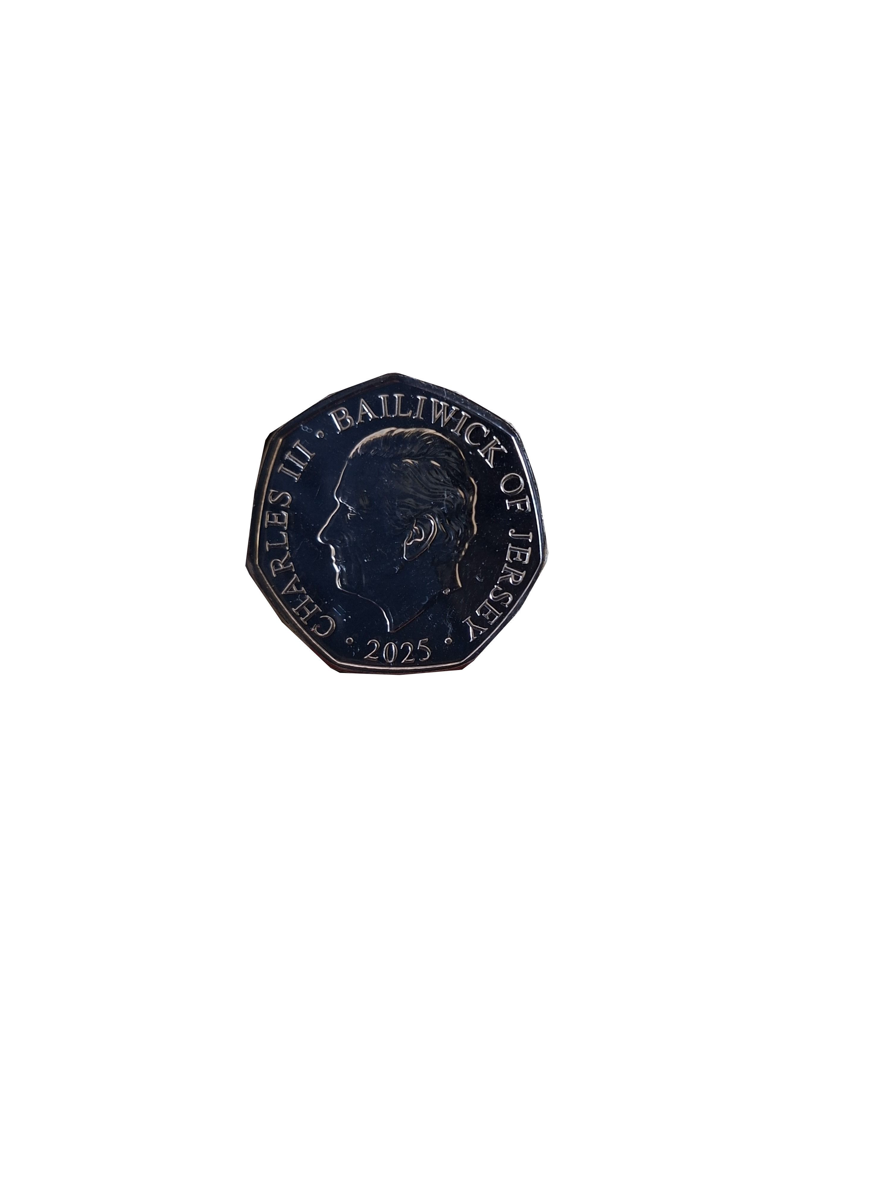 Jersey 50 Pence - Charles III Buckingham House 1819 obverse