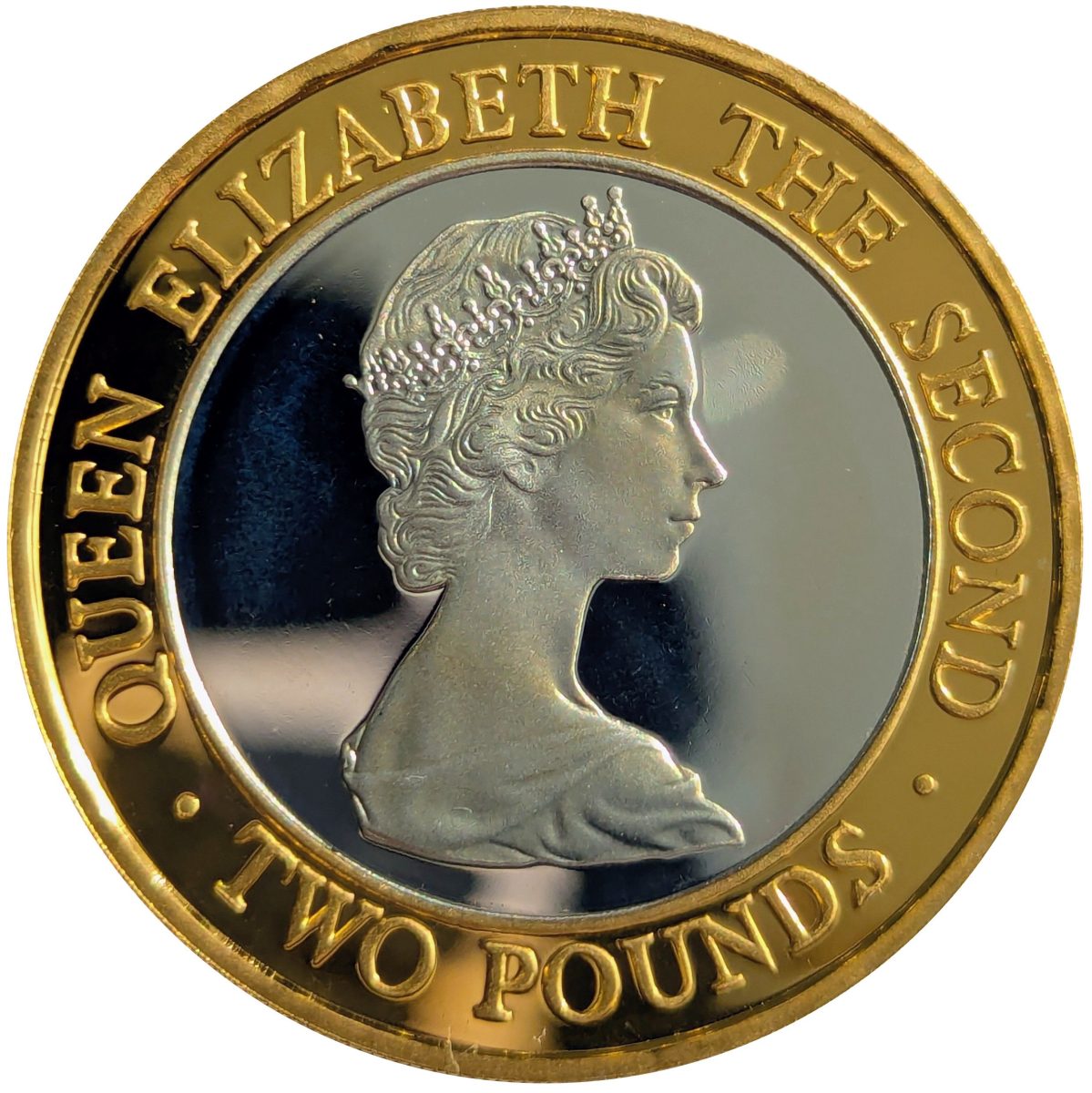Jersey 2 Pounds - Elizabeth II 2nd portrait; Silver Proof obverse