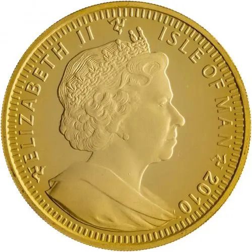 Isle of Man 1 Crown - Elizabeth II Abyssinian Cat; Gold obverse