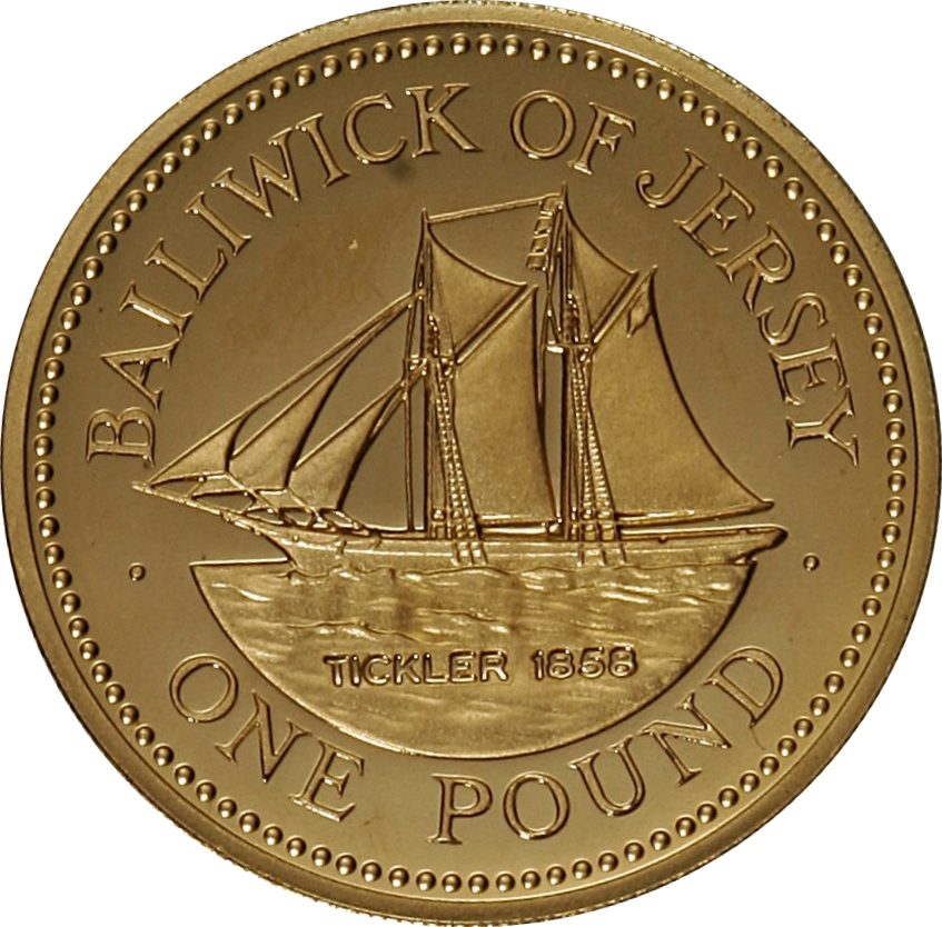Jersey 1 Pound - Elizabeth II Schooner, TheTickler; Gold Proof