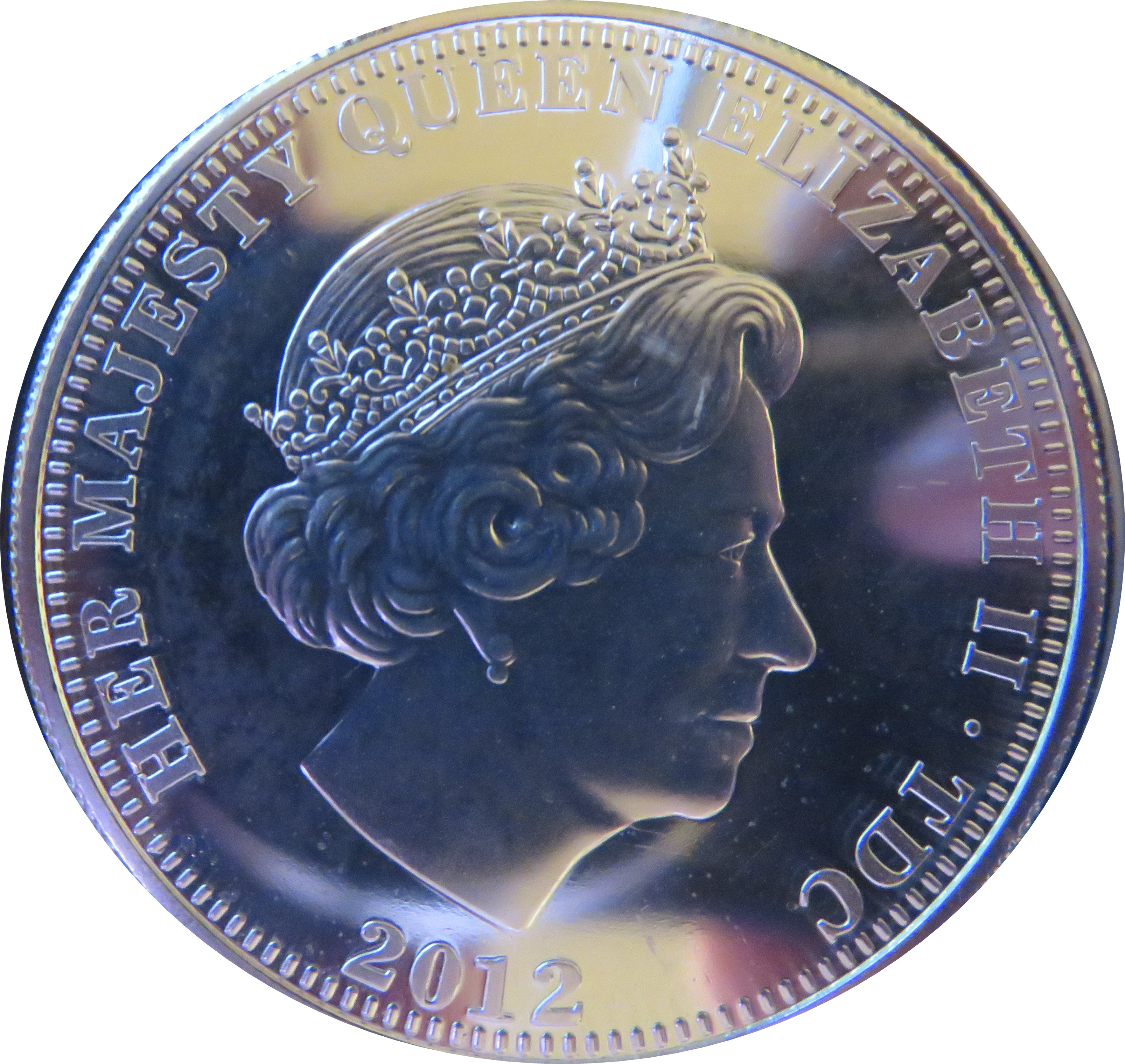 Tristan da Cunha 5 Pounds - Elizabeth II Diamond Jubilee; Silver Proof Issue obverse
