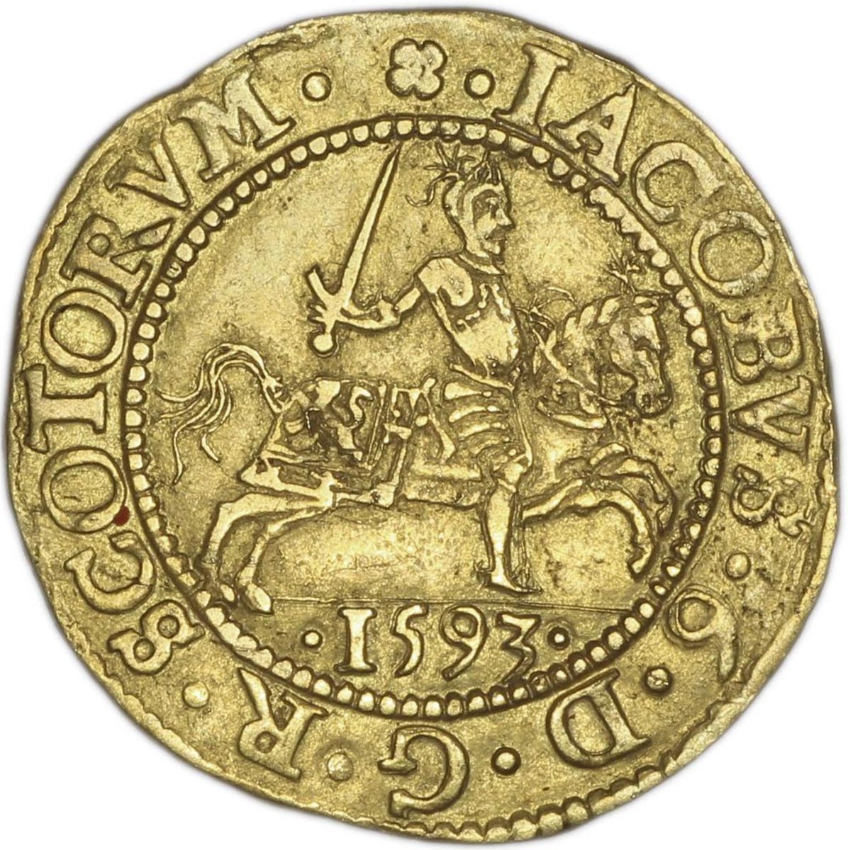 Scotland ½ Rider - James VI 7th coinage obverse