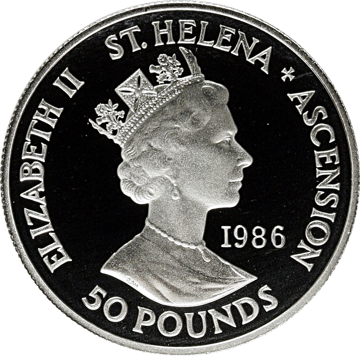 Saint Helena and Ascension 50 Pounds - Elizabeth II Napoléon's Death obverse