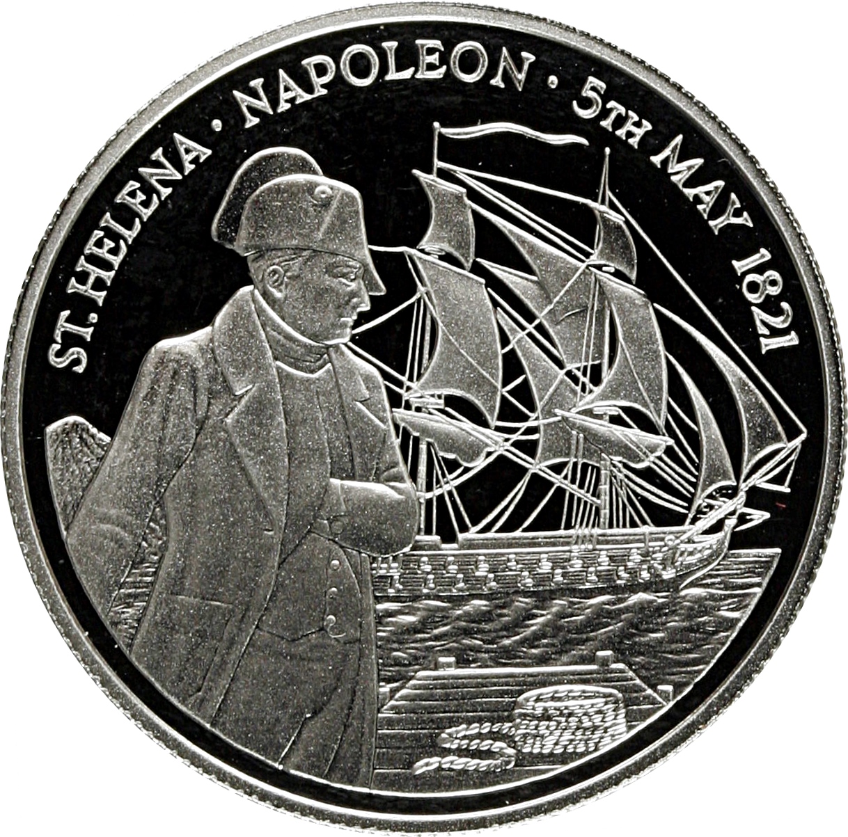 Saint Helena and Ascension 50 Pounds - Elizabeth II Napoléon's Death reverse