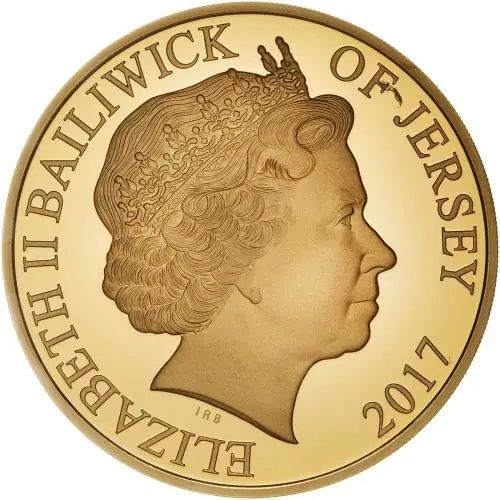 Jersey 5 Pounds - Elizabeth II Sapphire Jubilee; Gold Proof obverse