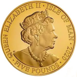 Isle of Man 5 Pounds - Elizabeth II Battle of Britain; Gold Proof obverse